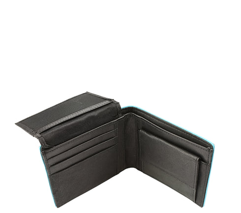 Portofel casual, barbati, COVERI, 1120 negru-albastru, piele naturala